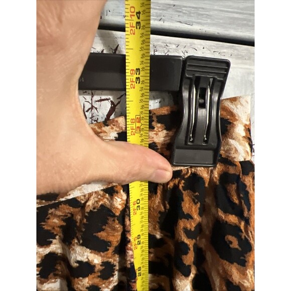 Talbots ruffled button up leopard maxi skirt large Y2K Boho Animal - Picture 5 of 9